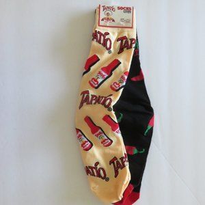 (#Q) Tapatio Hot Sauce 2 Pairs Crew Length Unisex Socks Size M